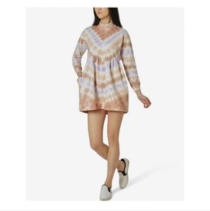 ULTRA FLIRT Purple Pink Tie Dye Long Sleeve Mini Dress XS Terry